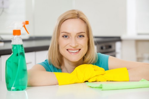 Finished carpet cleaning setup with professional tools and supplies