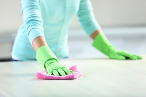 Clean carpeted business interior after professional service